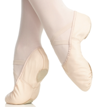 Pink leather split sole ballet slipper, Capezio Cobra style 2033